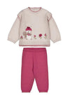 Mayoral Baby Girl Squirrel Knit Sweater and Jogger Set, Beige