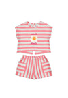 Mayoral Baby Girl Stripe Top & Short Set, Pink