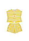Mayoral Baby Girl Stripe Top & Short Set, Yellow