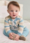 Mayoral Baby Boy Three Piece Striped Tracksuit, Blue