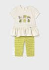 Mayoral Baby Girl Floral Tee and Legging Set, Green