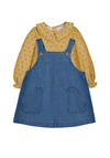 Mayoral Baby Girl Top and Denim Dungaree Dress Set, Blue