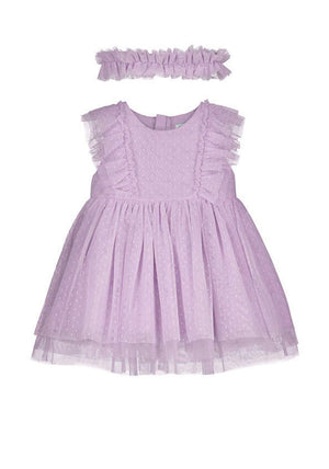 Mayoral Baby Girl Tulle Dress and Headband Set, Lilac