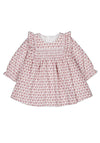 Mayoral Baby Girl Print Long Sleeve Velvet Dress, Pink