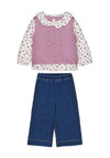 Mayoral Baby Girl Vest and Jean Set, Pink Multi