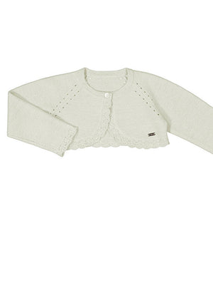 Mayoral Baby Girl Long Sleeve Knit Cardigan, Cream