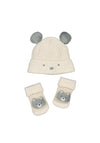 Mayoral Baby Teddy Hat and Sock Set, Cream