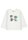 Mayoral Baby Boy Racoon Print Long Sleeve Top, Cream