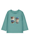 Mayoral Baby Boy Racoon Print Long Sleeve Top, Green
