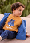 Mayoral Baby Boy Hippo Long Sleeve Sweater, Orange