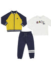 Mayoral Boy 3 Piece Striped Tracksuit, Mustard