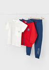 Mayoral Boy Contrast 3 Piece Tracksuit, Red