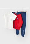 Mayoral Boy Contrast 3 Piece Tracksuit, Red