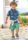 Mayoral Baby Boy Bermuda Chino Short, Green