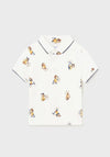 Mayoral Baby Boy Animal Print Short Sleeve Polo, White
