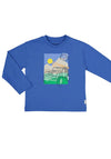 Mayoral Boy Long Sleeve Jeep Print Top, Blue