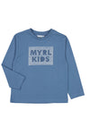 Mayoral Boy Northern Lights Long Sleeve Top, Stone Blue