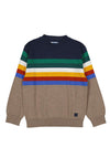 Mayoral Boy Long Sleeve Stripe Jumper, Truffle