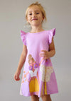 Mayoral Mini Girl Frill Sleeve Print Dress, Purple