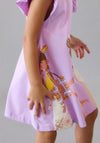 Mayoral Mini Girl Frill Sleeve Print Dress, Purple