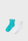 Mayoral Girl Two Pack Frill Sock, Multi