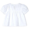 Mayoral Girl Embroidered Short Sleeve Blouse, White