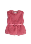 Mayoral Girl Faux Fur Gilet with Belt, Pink