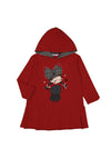 Mayoral Girl Long Sleeve Hooded Dress, Red