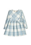 Mayoral Girl Bow Long Sleeve Plaid Dress, Bluebell