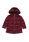 Mayoral Girl Padded Coat with Hood, Blackberry