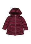 Mayoral Girl Padded Coat with Hood, Blackberry