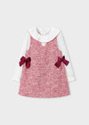 Mayoral Mini Girl Twill Pinafore Dress, Red