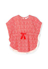 Mayoral Girl Short Sleeve Printed Kaftan, Red