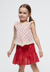 Mayoral Girl Poplin Elasticated Waist Skirt, Red