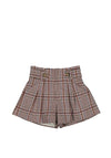Mayoral Girl Wool Mix Check Shorts, Orchid