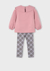 Mayoral Mini Girl Check Legging and Top Set, Pink