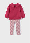 Mayoral Mini Girl Check Legging and Top Set, Red