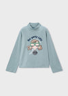 Mayoral Mini Girl Long Sleeve Party Cats Top, Blue