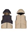 Mayoral Mini Boy Reversible Hooded Gilet, Beige