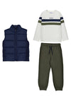 Mayoral Mini Boy Gilet Top and Jogger Set, Green