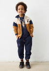 Mayoral Mini Boy Block Print Tracksuit Set, Tan