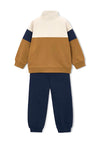 Mayoral Mini Boy Block Print Tracksuit Set, Tan