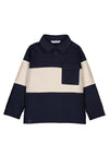 Mayoral Mini Boy Long Sleeve Chest Pocket Polo, Navy