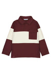 Mayoral Mini Boy Long Sleeve Chest Pocket Polo, Wine