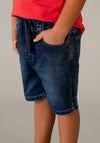 Mayoral Mini Boy Soft Denim Short, Dark Blue