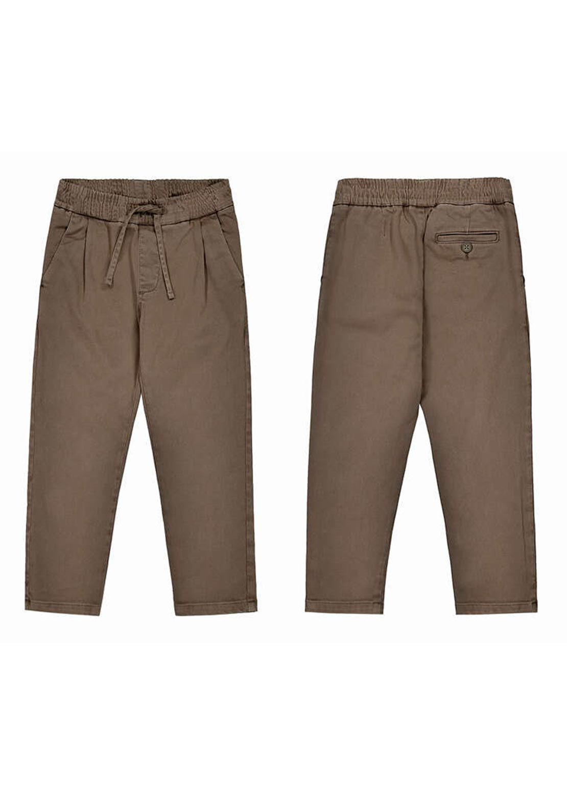 Mayoral Mini Boy Elasticated Waist Chino Trouser, Brown