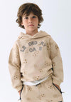 Mayoral Mini Boy Football Long Sleeve Hoodie, Beige