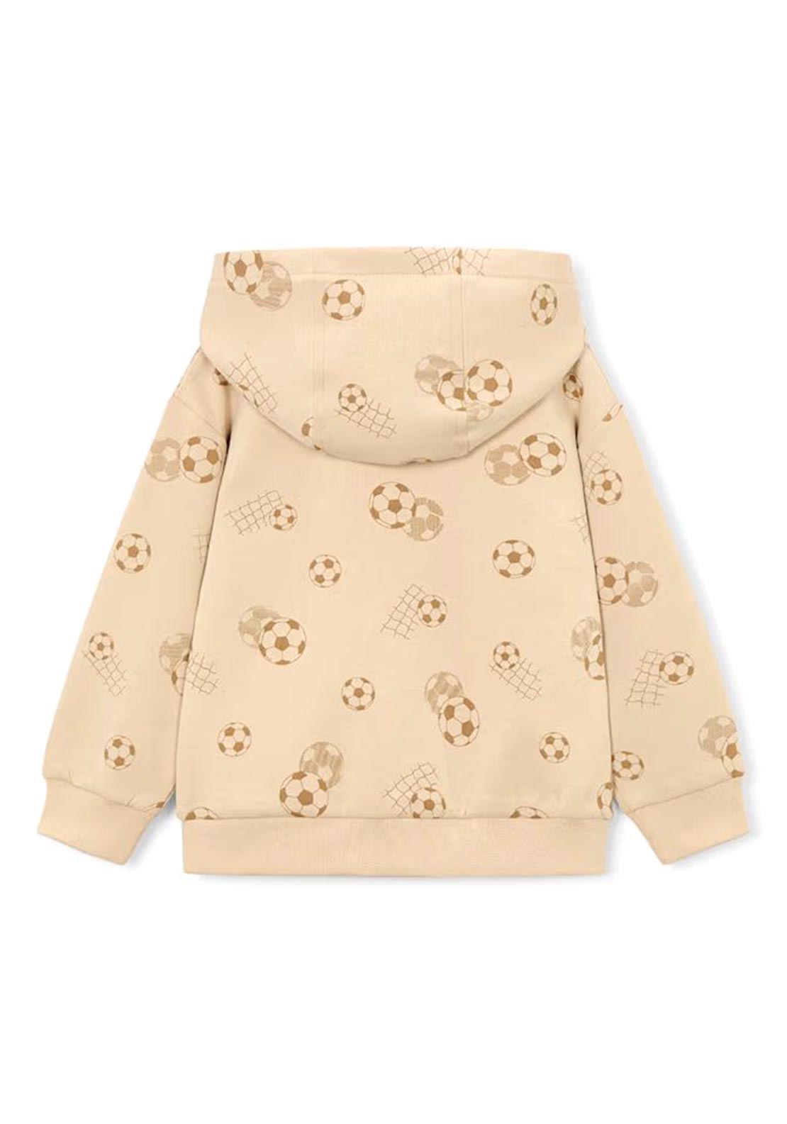 Mayoral Mini Boy Football Long Sleeve Hoodie, Beige