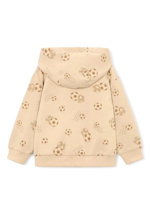 Mayoral Mini Boy Football Long Sleeve Hoodie, Beige
