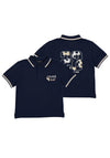 Mayoral Mini Boy Football Short Sleeve Polo, Navy